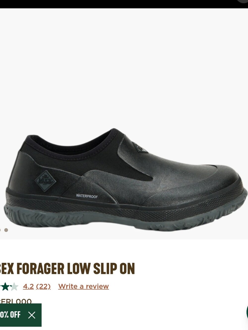 Brand New In Box Muck Boots Waterproof Black Unisex Forager Low Slip-On Shoes